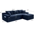 thumbnail image 2 of LLappuil 106" Sectional Sofa, Modular Sectional Couch with Left Chaise, Deep Seat Corduroy Cloud Sofa for Living Room, 2 of 7