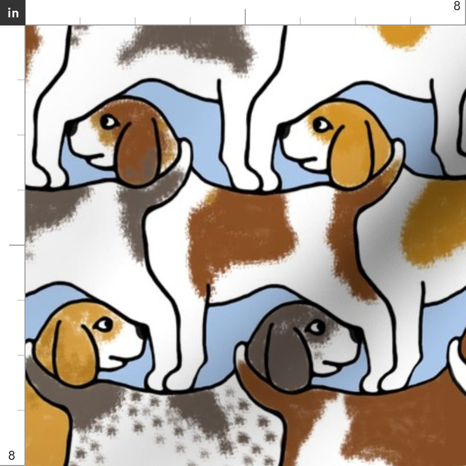 Dog Puppy Dogs Working Hunting Beagle Hunt Spoonflower Fabric by the Yard 