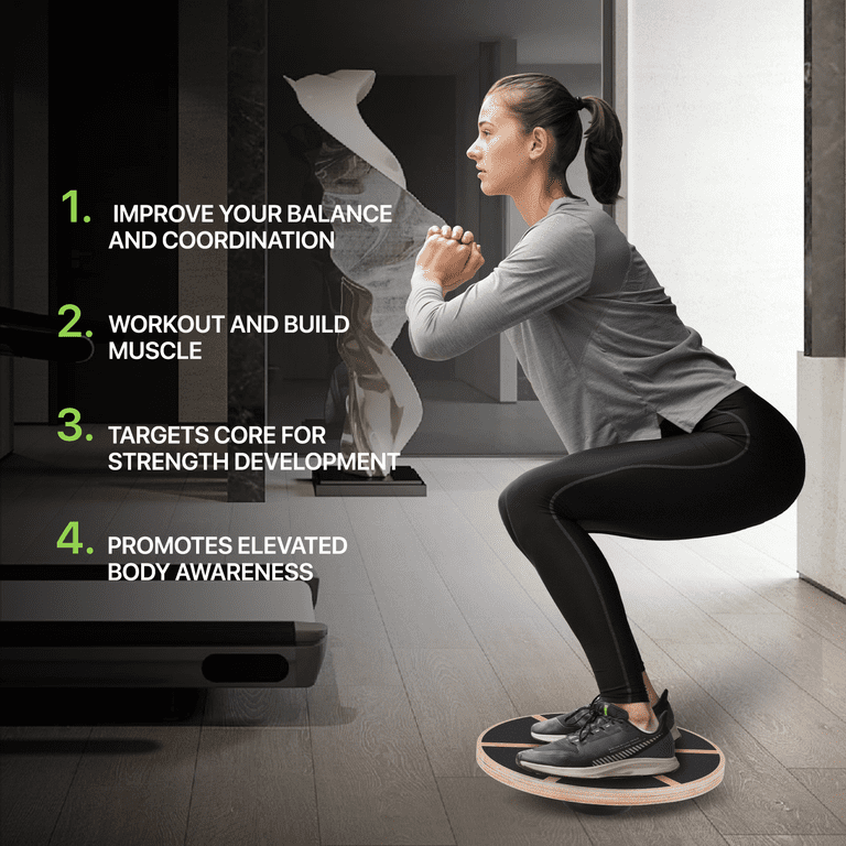 Magshion Wooden Wobble Balance Board with 360 Degree Rotation