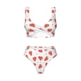 thumbnail image 4 of Rocae Hand Drawn Strawberry for Bikini Set for Women Two Piece Sexy High Swimsuits Split Crossover Bikini Small, 4 of 9