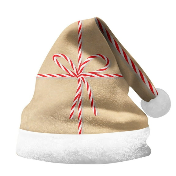 Christmas Hats Beanies Women Printed Christmas Santa Hat With Thick Unisex Kids & Adults Festive Party Accessory Double Sided Cap