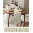 thumbnail image 6 of Blue Yellow Spring Floral Burlap Cotton Table Runner 13x70 Inches Long, Summer Blooms Botanicals Farmhouse Table Runners, Outdoor Dining Tablecloths Decor for Baby Shower/Party/Wedding, 6 of 6