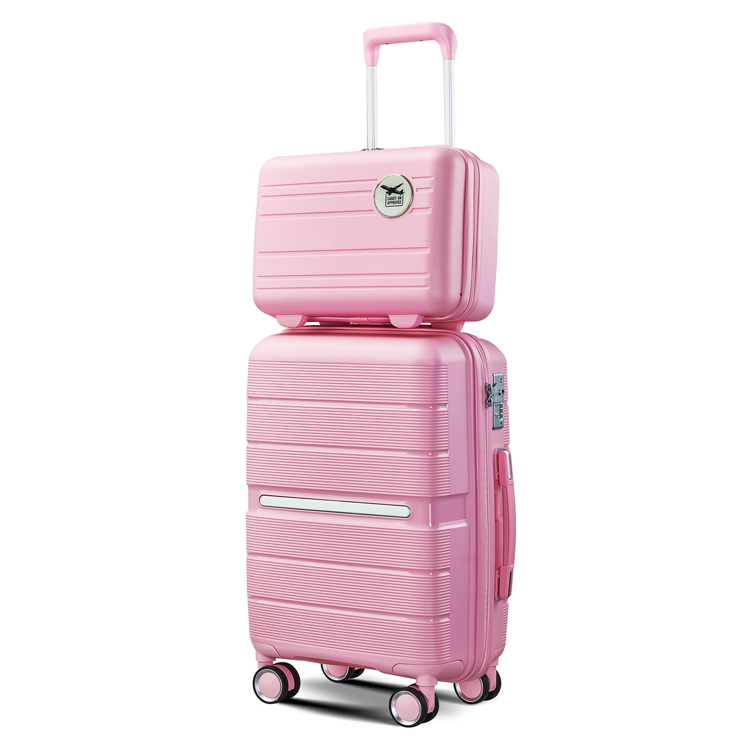 4 Piece Expandable Hardshell Travel Luggage Sets 8 Spinner Wheel Suitcase Wheels TSA Lock Suit Case, PP Lightweight & Durable 8 wheels Upright Suitcase, 14/20/24/28 Inch