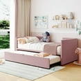 thumbnail image 2 of Aukfa Kids Upholstered Expandable Twin-to-King Daybed with Trundle, Pink, 2 of 8