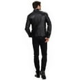thumbnail image 3 of Noora Men&rsquo;s black leather jacket with front pockets, 3 of 4