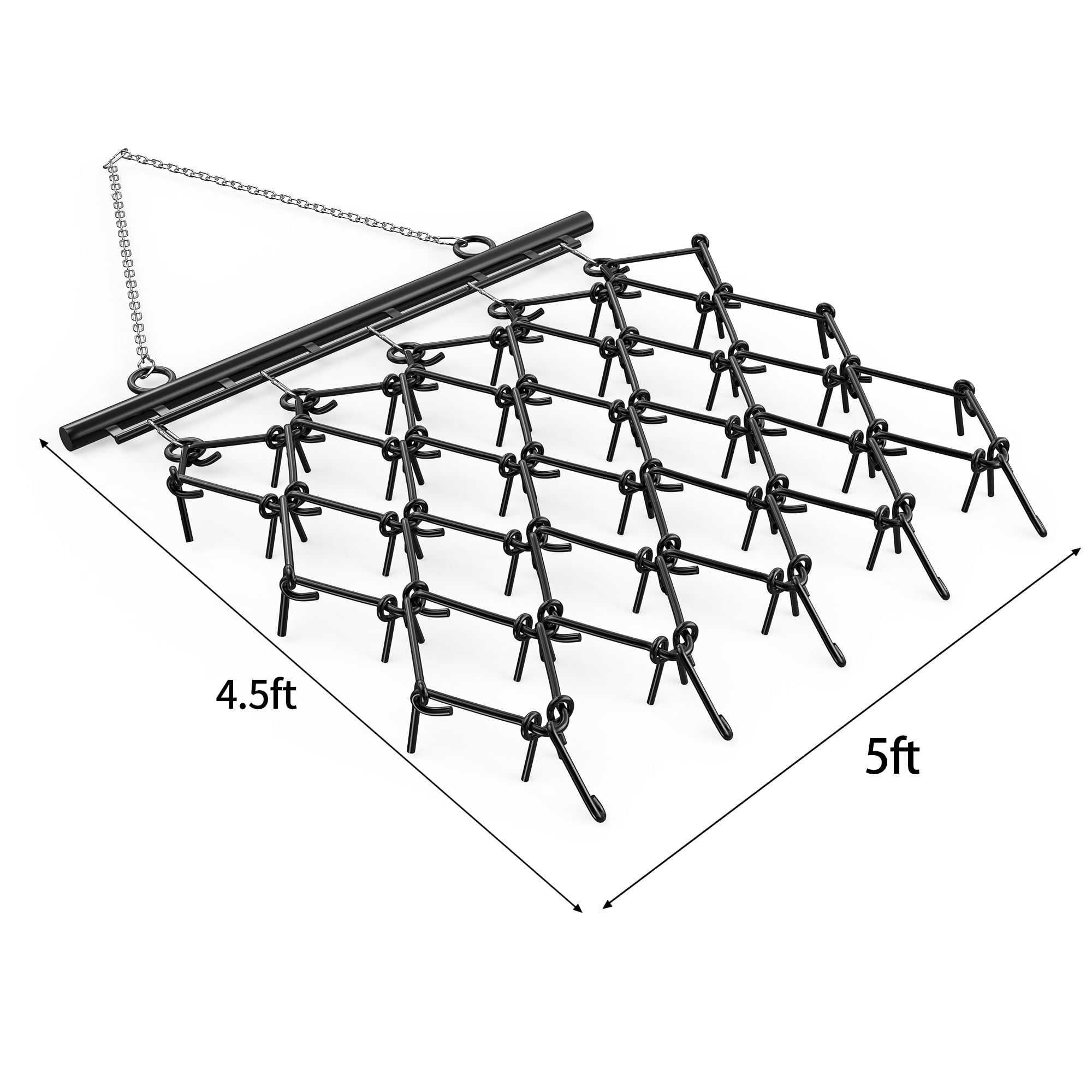 Uforic Chain Drag Harrow, 5'W x 4.5'L with 1/2'' Tines, ATV & UTV Lawn Tractor Ground Prep Attachment