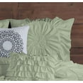 thumbnail image 5 of D.N.G. BEDDINGS 100% Egyptian Cotton 5 Piece Circle Ruffle Comforter Set with 1 Freebie Ruffle Pillow | 550 GSM Filled Microfiber - Super King Size, Light Sage Color - 800 Thread Count, 5 of 5