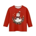 thumbnail image 3 of SERTG Kids Tops 3/4 Long Sleeve Round Neck Cute Casual Comfortable Festive Print Everyday Top Christmas Gifts for Boys and Girls 3-12 Years(Red,12-13 Years), 3 of 4