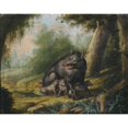 thumbnail image 2 of Georg Ernst Sandner 24x20 Gold Ornate Framed and Double Matted Museum Art Print Titled - A Wild Sow with Her Boys. a Bear is Attacked by Bees., 2 of 4