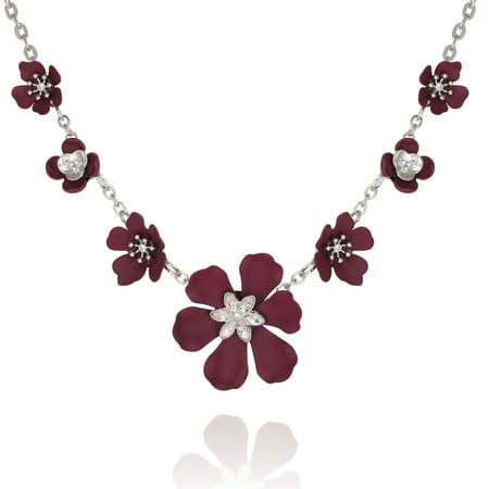 Dark Purple flower statement necklace