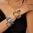 thumbnail image 6 of DESIGNICE Gold Bangles for Women Unique Twisted Design Bangles Bracelets Open-Close Gold Chunky Bracelet for Women Gold1, 6 of 7