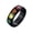 Black, variant on Rainbow Heart Rings for Men Women 6mm Unisex Pride LGBTQ Gifts Stainless Steel Black Silver Colorful Band Personalized Simple Jewelry Black Size 10