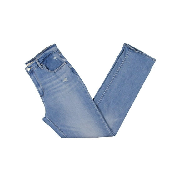 Levi Strauss & Co. Womens Soho 724 Distressed Ankle Straight Leg Jeans Blue 32