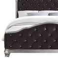 thumbnail image 3 of Benjara California King Bed with Padded Headboard, Brown and Silver, 3 of 5
