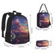 thumbnail image 2 of Disketp Dreamy Dandelion Sunset Mochila Estampada de Gran Capacidad con Lonchera y Estuche, Set de 3 Piezas para Estudiantes, 2 of 7