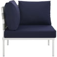 thumbnail image 3 of Modway Fauteuil d'Angle de Patio Extérieur en Aluminium et Tissu, Blanc/marine, 3 of 5