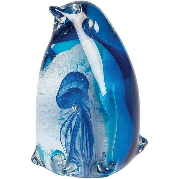 Beachcombers Glass Penguin Figurine, Blue (B24434)