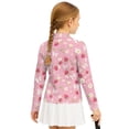 thumbnail image 2 of Psesaysky Pink Strawberry Floral Print Girls Half Zip Sweatshirt Cropped Pullover Hoodies Long Sleeve Zipper Sweatshirt Fall Winter Tops Athletic Thermal Coat 12-13 Years, 2 of 6