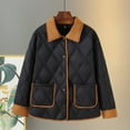 thumbnail image 2 of Jackets For Women Sevevn Women Warm Quilted Jackets Long Sleeve Lapel Button Puffer Jacket Coats With Pockets, 2 of 8