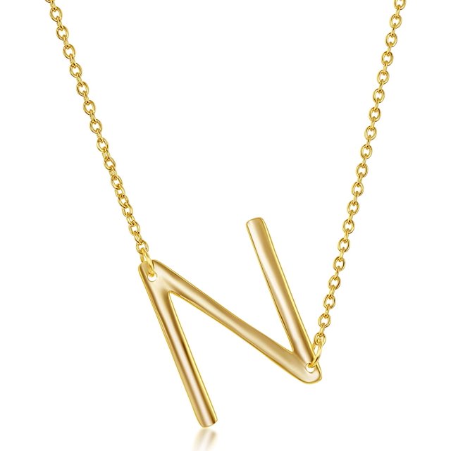 Sideways Initial Necklaces for Women 14k Gold and Silver Letter Necklaces Unique Birthday