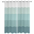 thumbnail image 4 of Outdoor Curtains for Patio Waterproof Ombre Teal Stripes Indoor/Outdoor Curtain Tiebacks Gradient Color Privacy Curtain Sun Block Grommet Drapes for Pergolas Gazebo Porch Balcony 2 Panel 54x84 Inch, 4 of 9