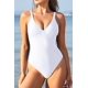 thumbnail image 2 of Mujer con Cuello en V de una Pieza Traje de baño de Corte Alto Traje de baño Sexy Monokini Traje de baño Blanco XL Blanco XL Xishao ropa, 2 of 2