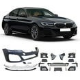 thumbnail image 2 of Ikon Motorsports Front Bumper Cover with 3PC Lip + Rear Bumper Cover with Diffuser + Side Skirts Compatible With 2021-2023 BMW G30 M Sport, M550 Style Unpainted Bumper M Performance Type 2 Diffuser, 2 of 9