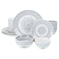 thumbnail image 2 of BIA Cordon Bleu Stoneware, Arabesque, 16-Piece Dinnerware Set Double Bowl, Gray and White, 2 of 9