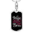 thumbnail image 6 of Boss Mom Wife  Stainless Steel or 18k Gold Premium Swivel Dog Tag Keychain, 6 of 17