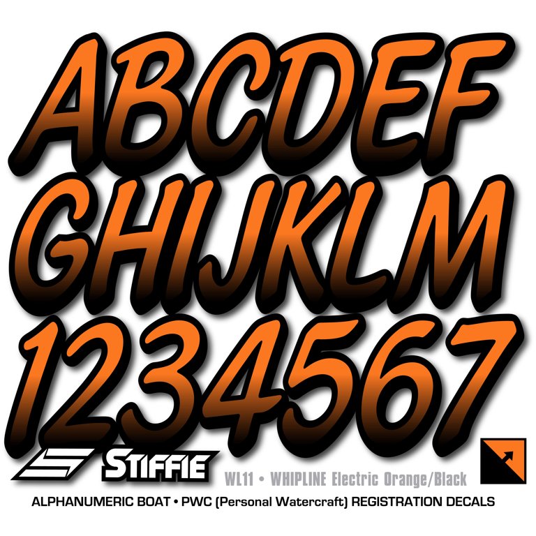 Buy Stiffie Whipline Black/Electric Orange 3 Alpha-Numeric