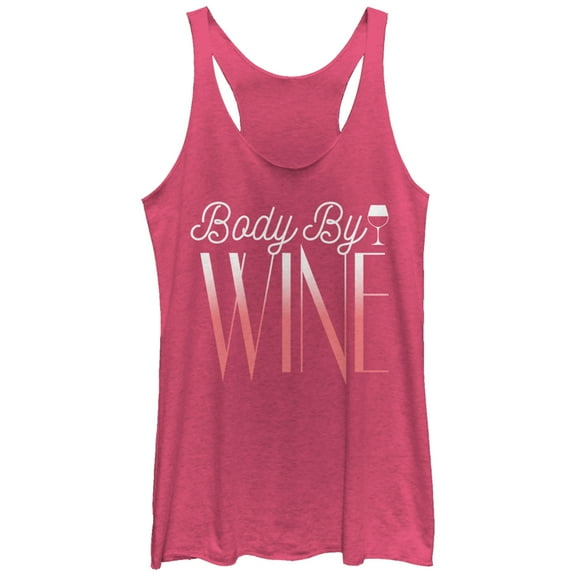 Women's CHIN UP Body By Wine Racerback Tank Top Pink Heather Medium