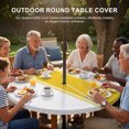 thumbnail image 2 of Round Outdoor Tablecloth with Umbrella Hole and Zipper, Yellow Geometric Fitted Table Cover with Elastic Edge for 45-54 Inch, Modern Striped Abstract Art Aesthetics Waterproof Patio Tablecoths, 2 of 9