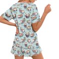 thumbnail image 2 of SEANATIVE Sea Otter Sleepwear Set for Women Summer Pajamas Size M Cute Sleepwear Pajamas 2 Piece Short Sleeve Shirts and Pants Breathable Ladies Sleeping Outfits Teens, 2 of 7