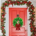 thumbnail image 6 of Dalrosia 2PCS Boxwood Wreath Artificial Christmas Wreath Outdoor Wreath Green Leaves Wreath with 16 Feet Ribbons for Xmas Decor Front Door Wall Window Wedding, 6 of 6