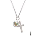 thumbnail image 2 of Delight Jewelry Silvertone Domed Puzzle Piece Heart I Have Plans for You Engraved Cross Zoey Necklace, 28", 2 of 4