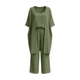 thumbnail image 5 of hoksml Women's 3 Piece Linen Set, Summer Outfits for Women, Open Front Cardigan, Cami Top and Wide Leg Pants, 5 of 8