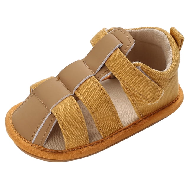 NOKIO Summer Toddler Boys Girls Sandals Flat Bottom Hollow Upper Design Breathable Comfortable Solid Color Hook Loop Non-Slip Sole Airflow Technology Walking Shoes