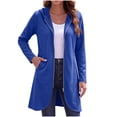 thumbnail image 6 of Cardigan Jacket Women Plus Size Hooded Long Sleeve Solid Color Casual Outdoor Sweatshirt Jacket with Pockets Pullover Cardigan Tops, 6 of 10