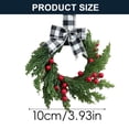 thumbnail image 2 of Christmas Wreaths for Front Door Mini Artificial Christmas Wreath Pine Greenery Small Hanging Wreath With Berry Accent for Shelf Home Window Door DIY Xmas Holiday Party Decor 1Pcs, 2 of 6