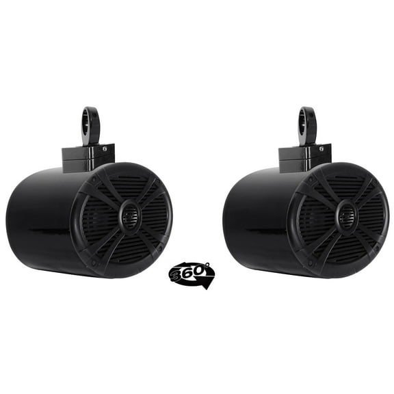 (2) Rockville 6x9" 1000w 360° Swivel Black Aluminum Wakeboard Tower Speakers