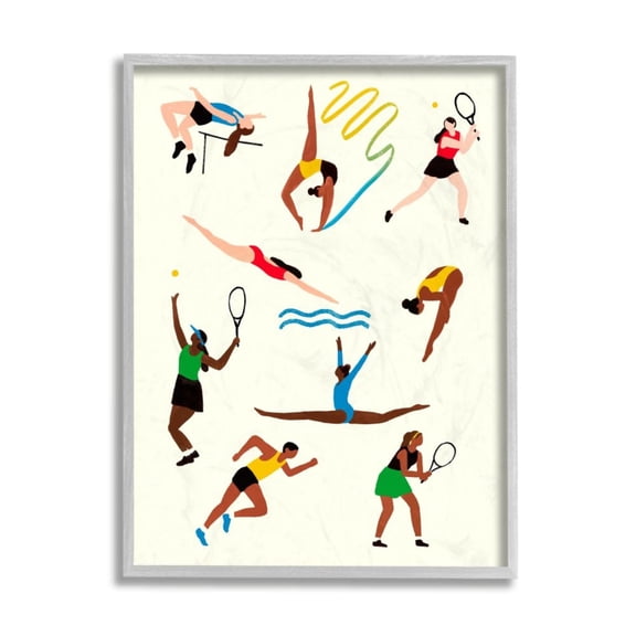 Stupell Industries Collage of Summer Athletes Outdoor Sports Design by Victoria Barnes