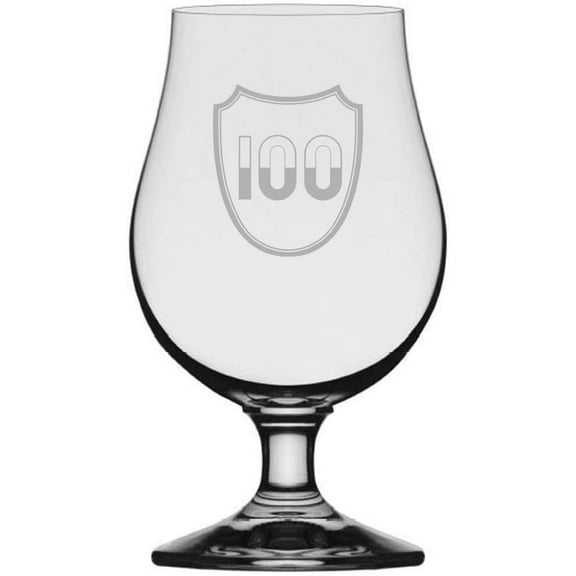 100th Infantry Division Military Etched 13.25oz Iona Beer Glass
