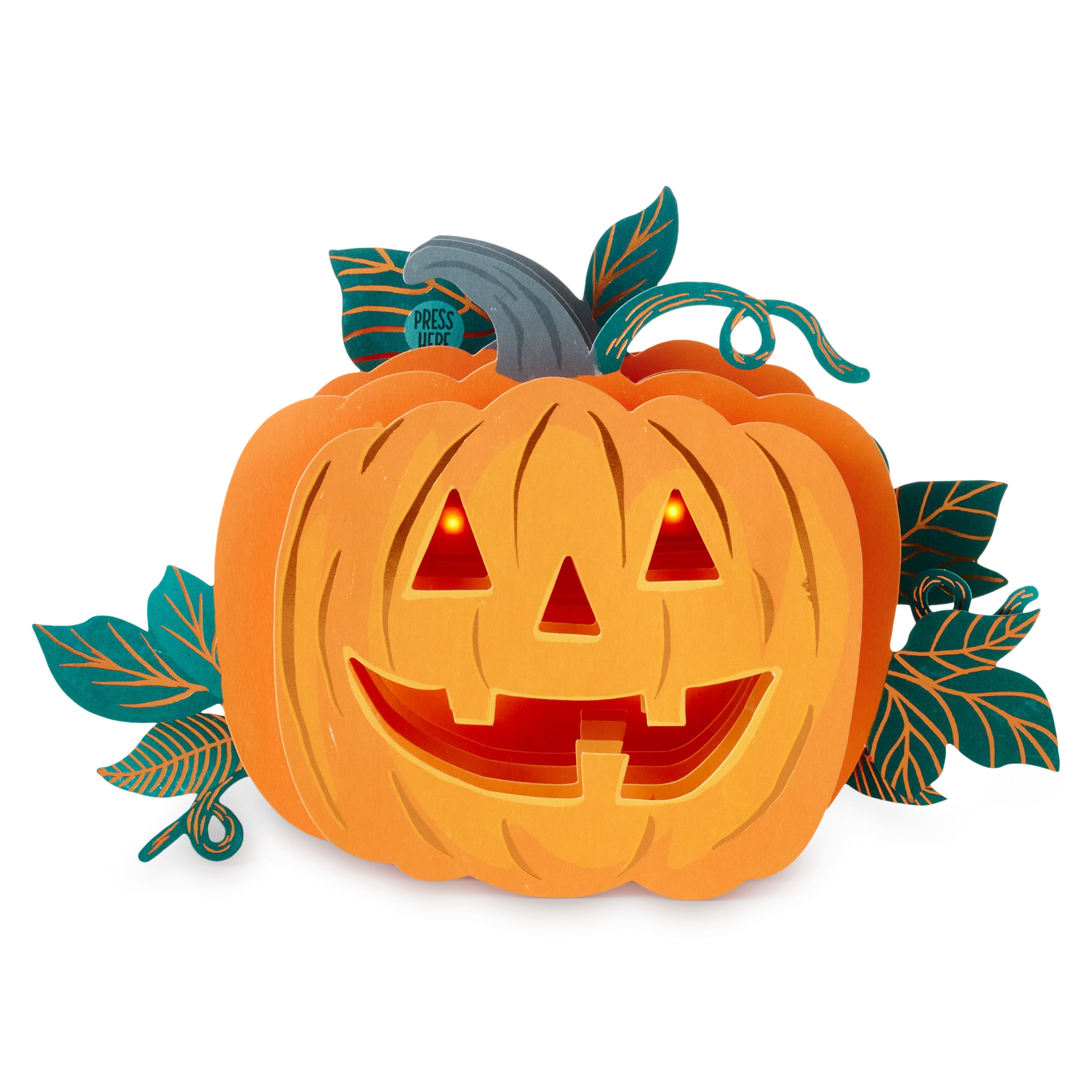 Hallmark Paper Wonder Musical Halloween Card (Jack-o'-Lantern), 1 Count