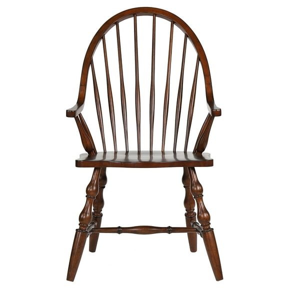 Solid Wood Dining Chair with Arms Fully Assembled Spindleback Armchair in Modern Farmhouse Minimalist Country Cottage Style 25"D x 23.5"W x 41"H