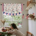 thumbnail image 7 of Independence Day Stars Stripe Curtain Valances for Kitchen Windows,Rod Pocket Short Valance USA Flag on Vintage Linen Window Treatment for Living Room Bathroom Bedroom,60" x 18"-1 Panel, 7 of 7
