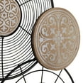 thumbnail image 4 of DecMode Black Metal Floral Wire Plate Wall Decor with Brown and White Scrolls, 4 of 14