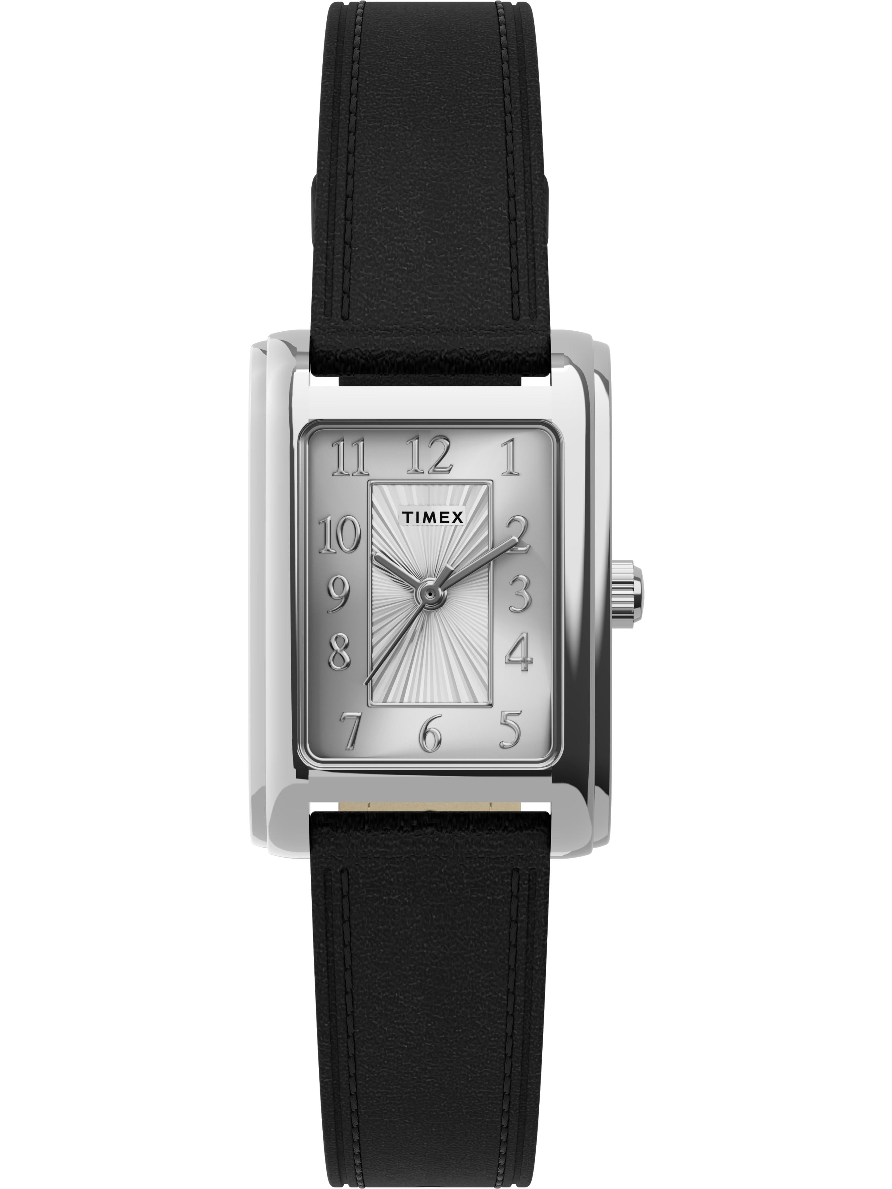 Timex Timex Women's Meriden 21mm Black/SilverTone Watch, Leather