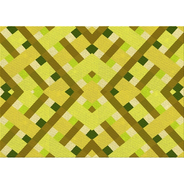 Ahgly Tapis Rectangulaire Intérieur Lavable en Machine Banane Jaune, 6 Pieds x 9 Pieds
