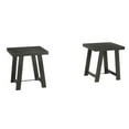 thumbnail image 3 of Benzara Plank Style Acacia Wood Table Set with Canted Legs, Set of Three, Black, 3 of 6