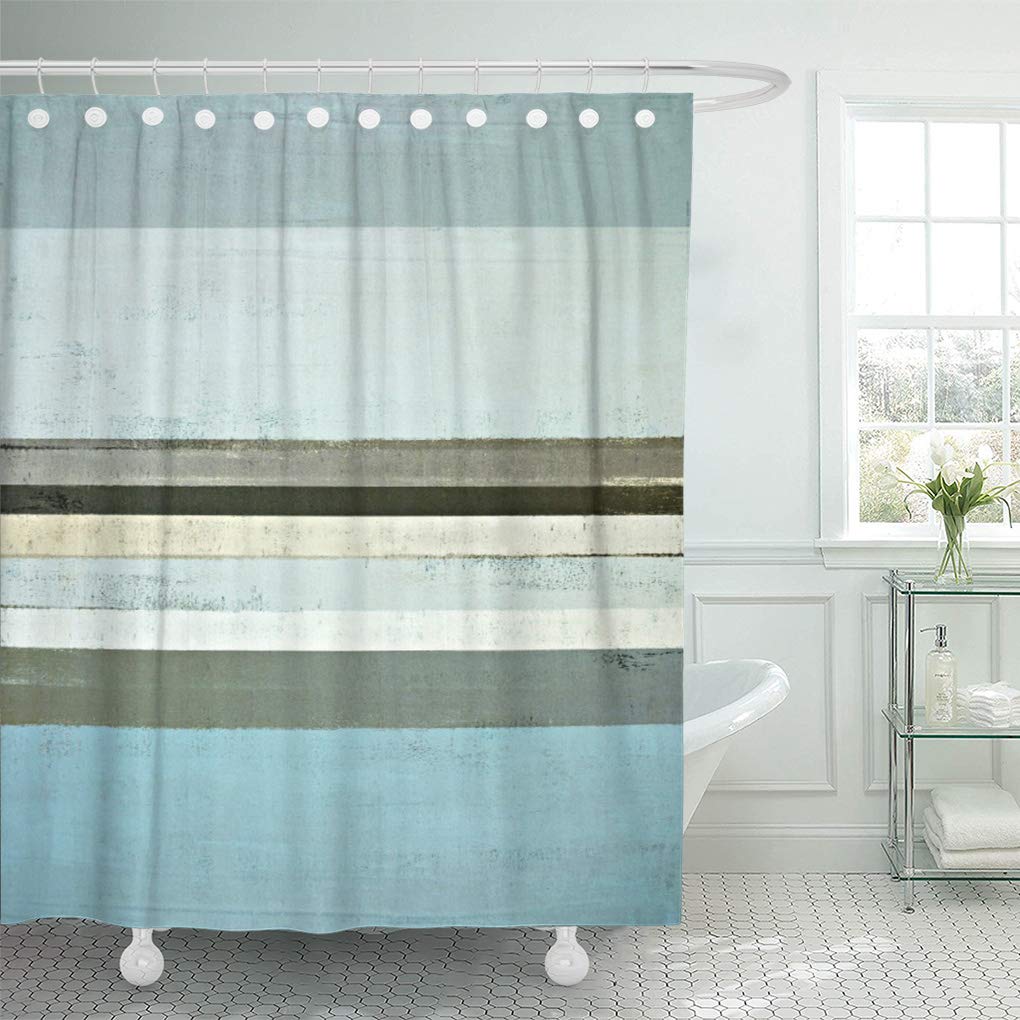 black and blue shower curtain